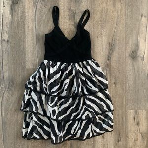 Bebe Dress w Zebra Print Tier Dress